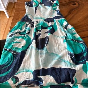 Christian Lacroix Teal and Navy Dress